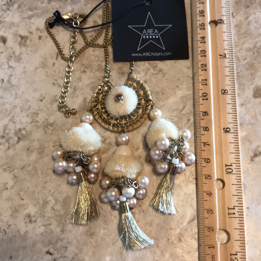 Area Stars Beige Cream Statement Necklace
